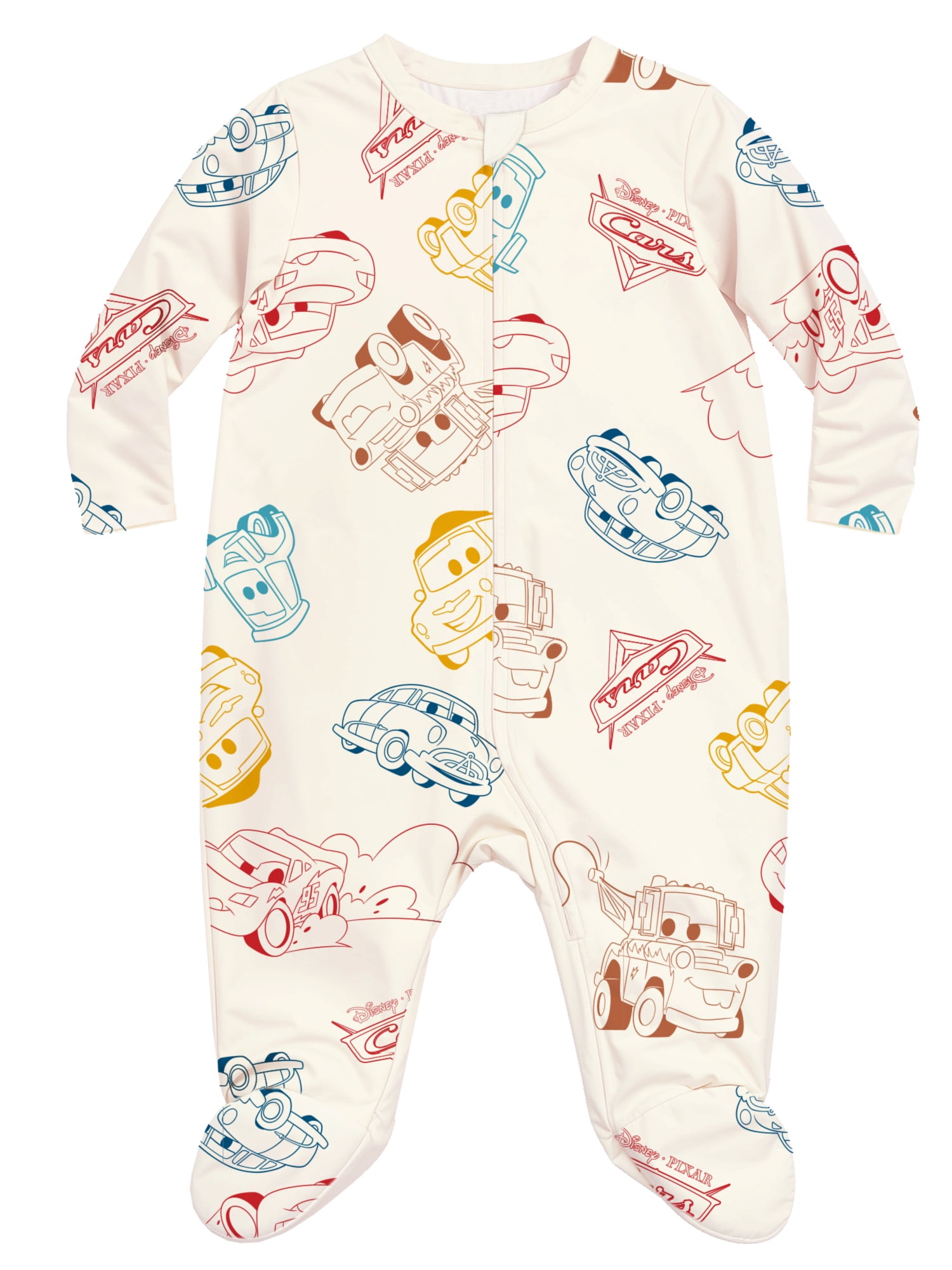 Cars Baby Boy Printed Long Sleeve Footed Sleep N Play, Sizes Newborn- 9 Months