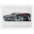 thumbnail image 1 of Cars Bath Mat, Fancy American Nostalgic Sports Muscle Car with Speeding Wheels Tires Symbol Print, Non-Slip Plush Mat Bathroom Kitchen Laundry Room Decor, 29.5 X 17.5 Inches, Pale Grey Blue, Ambesonne, 1 of 2