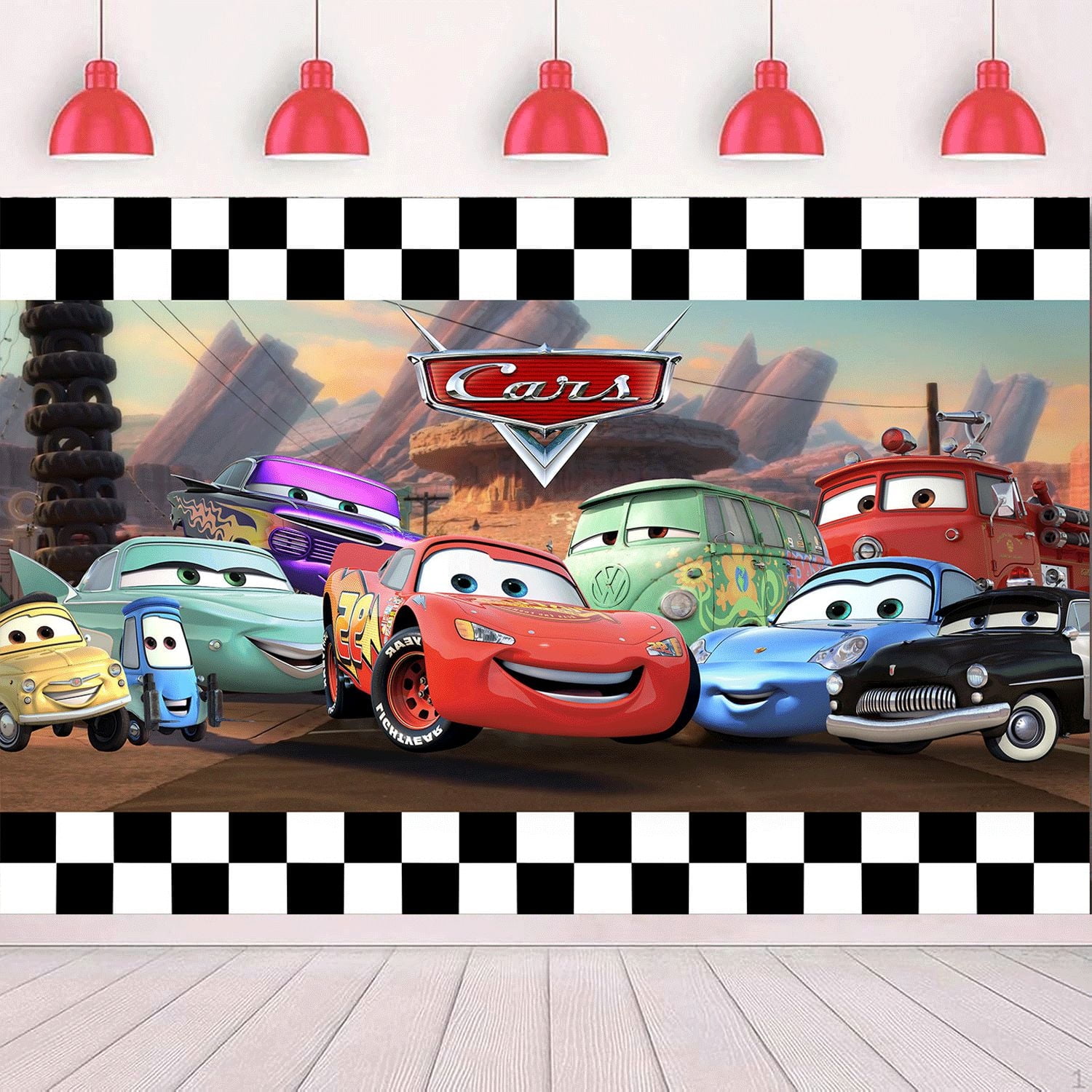 CHEOONA Cars Birthday Decorations,Girls Princess Happy Birthday Banner Backdrop for Kids Birthday Party Supplies (5x3ft)