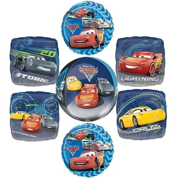 Cars Birthday Party Supplies Lightning McQueen Orbz Balloon Bouquet Decorations