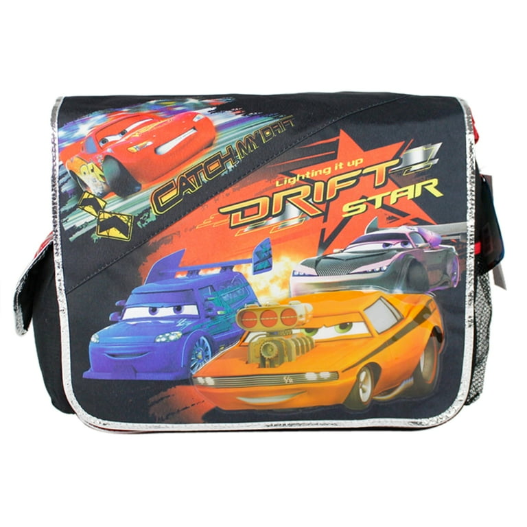 Cars Black Messenger Bag with 4 Cars on the Front “Catch my Drift 