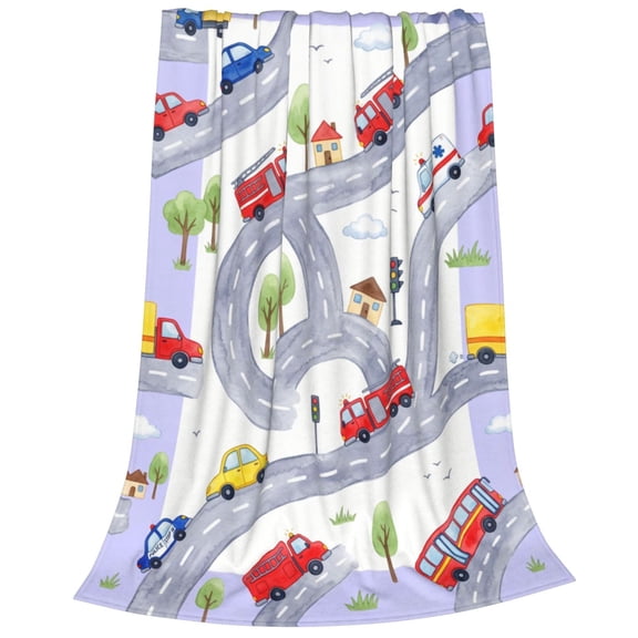 Cars Blanket, Soft Warm Flannel Throw Blanket, Cozy Plush Blanket for Bedroom, Sofa, Bed, Birthday Gift 50x40