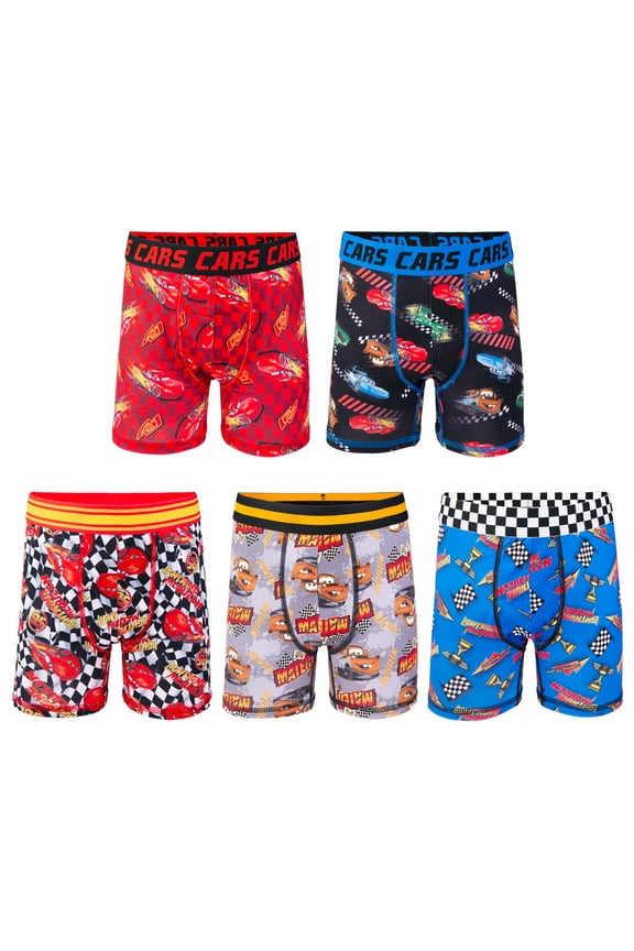 Disney Cars Boys Athletic Boxer Brief Character Underwear 5-pack Sizes XS-M