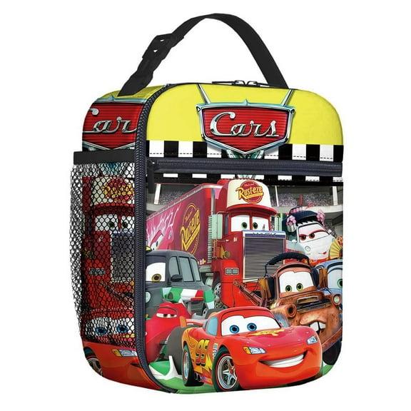 For Cars Cartoon Movie Theme Insulated Lunch Box,8.66x4.33x10.24 inch Water Resistant Lunch Bag,Portable Reusable Lunch Bag Tote Suitable for Work,Picnic and Camping Trips