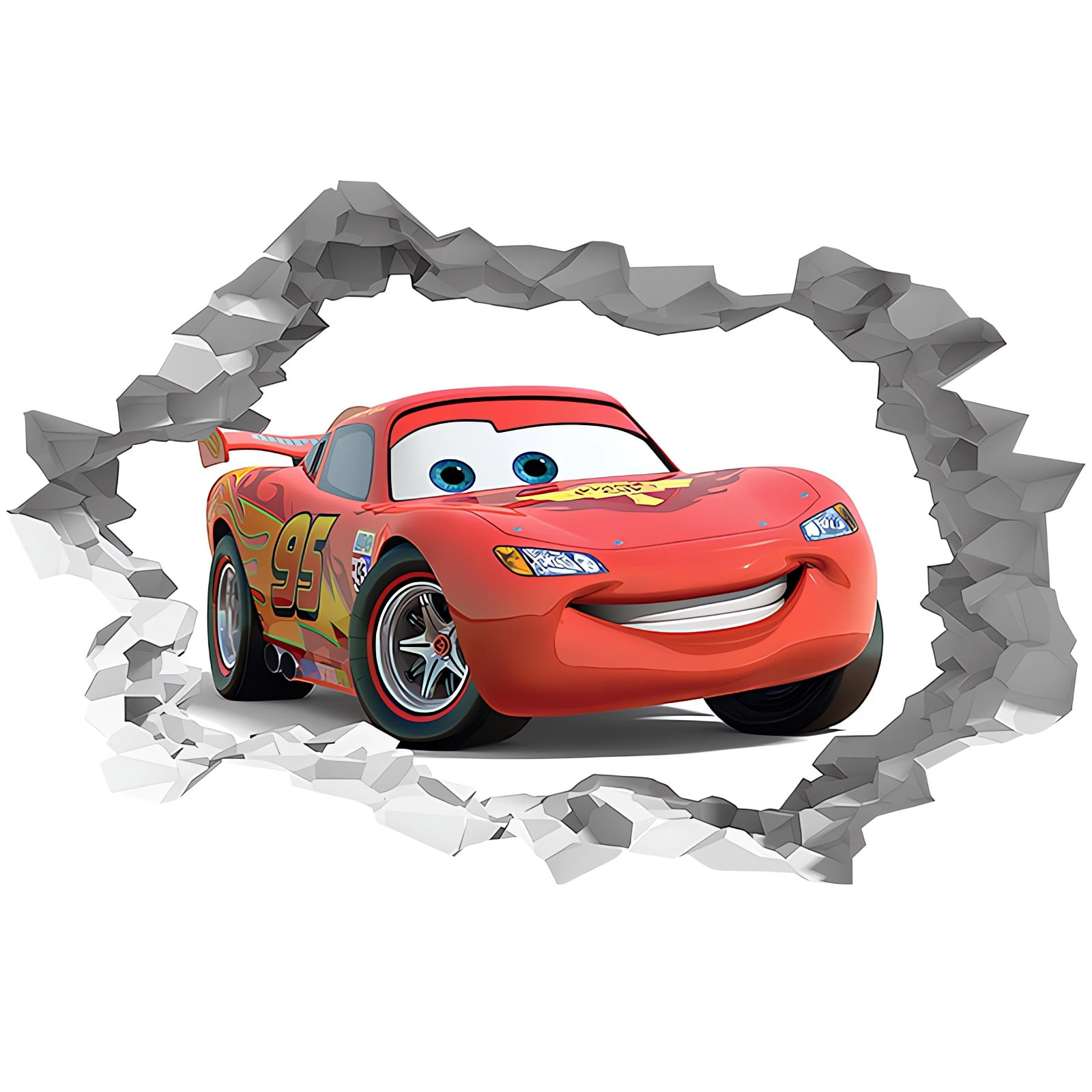 Cars Cartoon Theme 3D Wall Decals,BedroomLiving Roomand Study Wall Background Decoration Stickers for Kids.