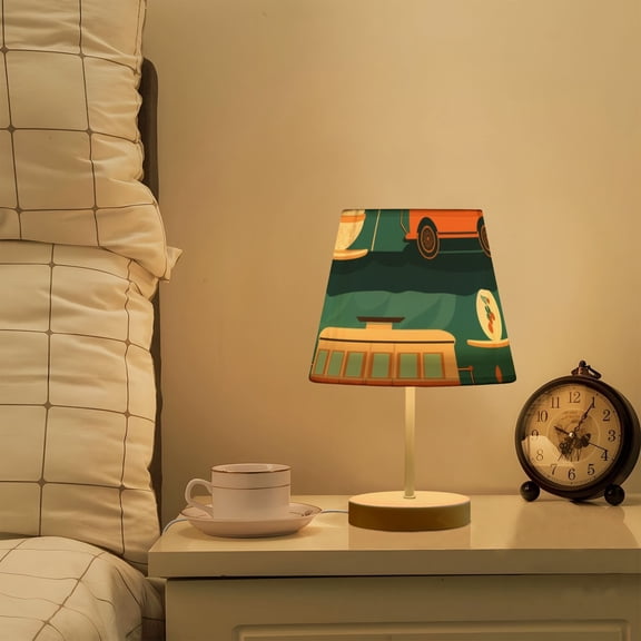Cars Coffee Oranges LED Desk Lamp Table Lamp USB Bedside Nightstand Small Lamp for Bedroom Living Room Kids Room