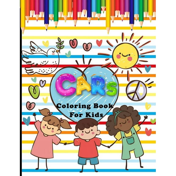 Cars Coloring Book For Kids: 30 Different Automobiles to Color, Trucks, Race Car, Police Car, Taxi, Jeep, Planes, Helicopters, Tractors, Vehicles a