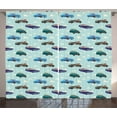 thumbnail image 1 of Ambesonne Cars Curtains 2 Panel Set, Abstarct Design Retro Ride, 108" x 108", Pale Blue Teal Umber, 1 of 3