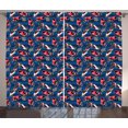 thumbnail image 1 of Ambesonne Cars Curtains 2 Panel Set, Racing Automobile Sports, 108" x 84", Navy Blue Red Black, 1 of 3