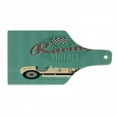 thumbnail image 1 of Cars Cutting Board, Poster Print of a Classic Vintage Automobile Nostalgia Rally Antique Machine, Decorative Tempered Glass Cutting and Serving Board, Wine Bottle Shape, Teal Ruby Cream, by Ambesonne, 1 of 9