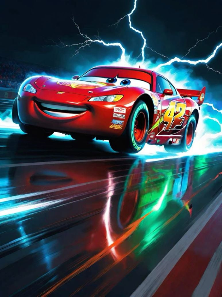 Cars Diamond Painting Kits for Adults, 5D Lightning McQueen Diamond Art Kits for Beginners, DIY Full Drill Paint with Diamond, Home Wall Decor 12 x 16 Inch