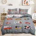 thumbnail image 1 of Cars Duvet Cover Kids Boys Cartoon Bedding Set 3 Pieces Soft Lightweight Microfiber Comforter Cover with Zipper Ties Pillowcases, 1 of 6