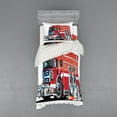 thumbnail image 1 of Cars Duvet Cover Set, Big Fire Truck Emergency Equipments Universal Safety Rescue Team Engine Cartoon, Bedding Set with Shams and Fitted Sheet, 3 Sizes, by Ambesonne, 1 of 3