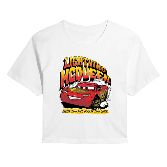 Cars - Faster Than Fast - Juniors Cropped Graphic T-Shirt