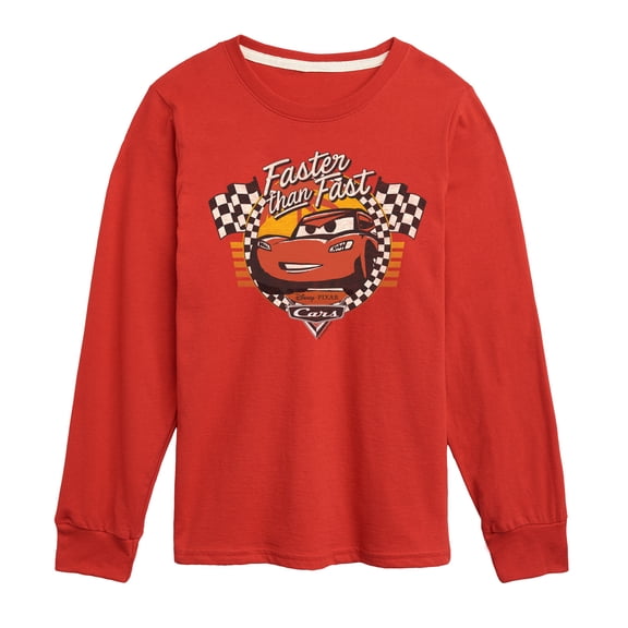 Cars - Faster Than Fast - Youth Boys Long Sleeve Graphic T-Shirt