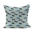 thumbnail image 1 of Cars Fluffy Throw Pillow Cushion Cover, Absurd Design with Vintage Cars in The Air with Clouds Old Vehicles Pattern, Decorative Square Pillow Case, 24" x 24", Pale Blue Teal Umber, by Ambesonne, 1 of 5