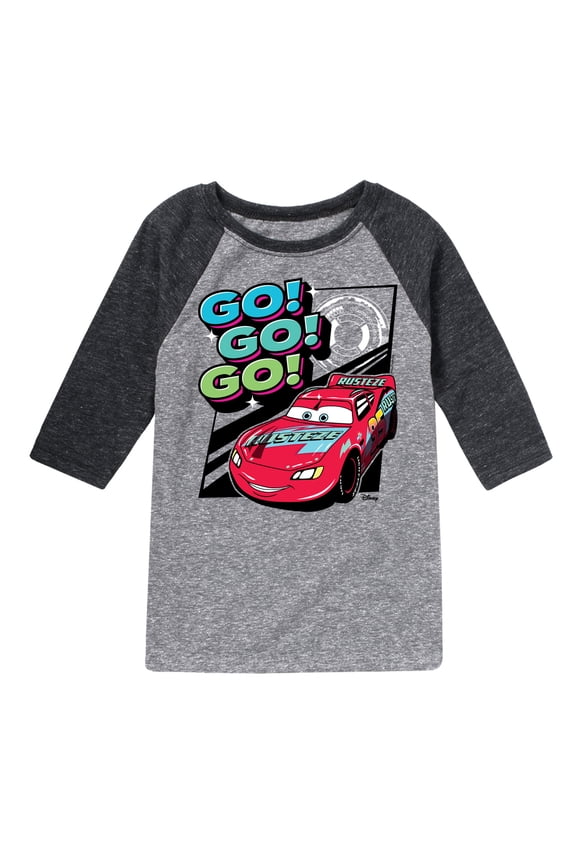 Cars - Go Go Go - Toddler & Youth Raglan Graphic T-Shirt