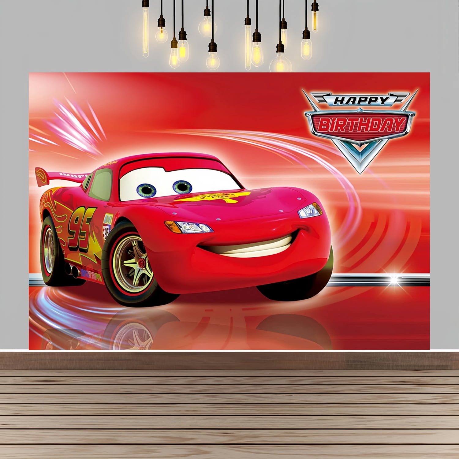 Cars‌ Happy Birthday Anime Cartoon Theme Backdrops Banner Birthday ...