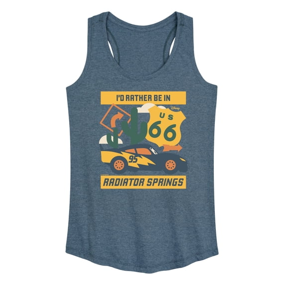Cars - I'd Rather Be In Radiator Springs Graphic Racerback Tank