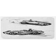 thumbnail image 1 of Cars Kitchen Mat, Vintage Racing Cars Hand Drawn Style Group Nostalgic Automobile Sketch Art, Plush Decorative Kitchen Mat with Non Slip Backing, 47" X 19", Black White, by Ambesonne, 1 of 1