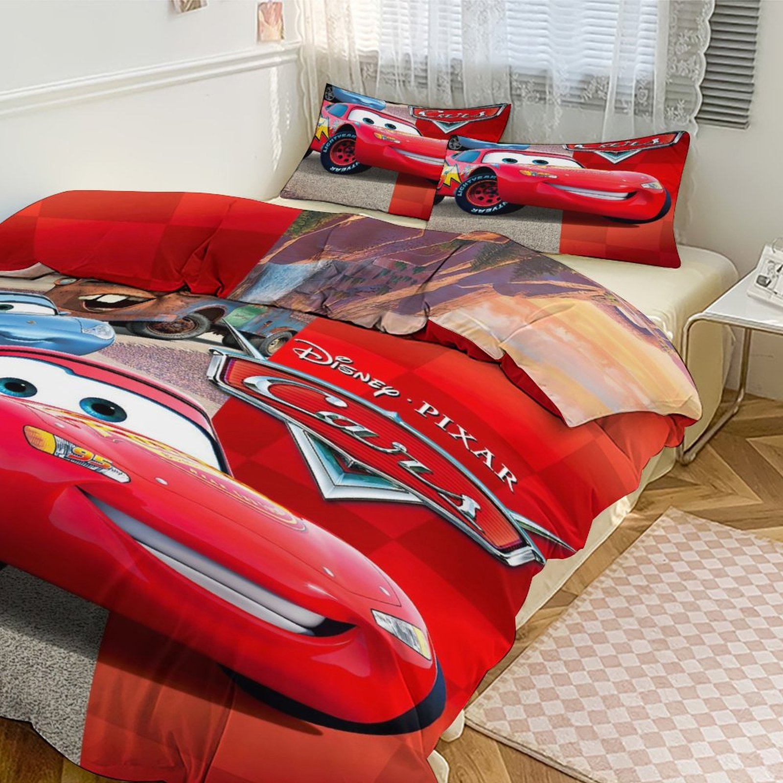 Cars Lightning McQueen Bedding Set - 3Piece Kids Bedding Includes1 ...