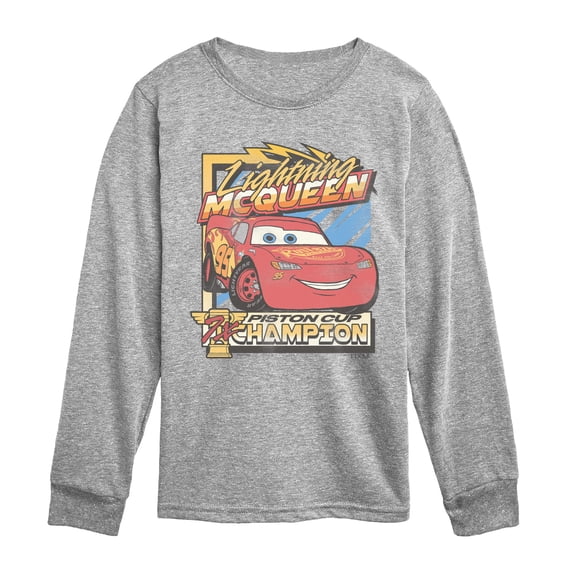 Cars - Lightning McQueen Champion - Youth Boys Long Sleeve Graphic T-Shirt