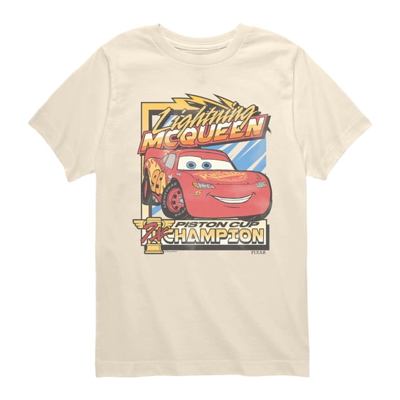 Cars - Lightning McQueen Champion - Youth Boys Short Sleeve Graphic T-Shirt