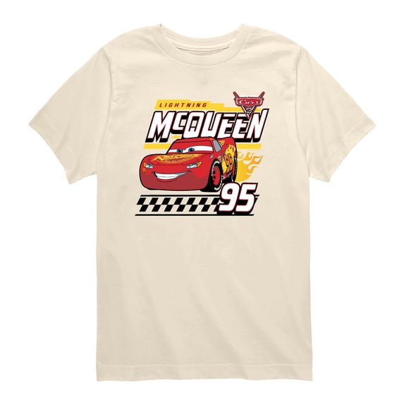 Cars - Lightning McQueen Decal - Toddler Boys Short Sleeve Graphic T-Shirt