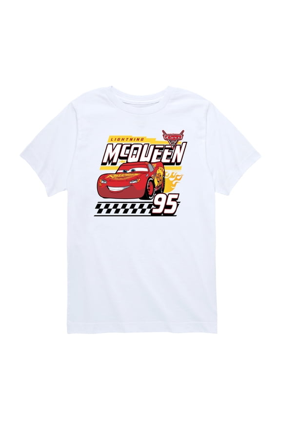 Cars - Lightning McQueen Decal - Toddler Boys Short Sleeve Graphic T-Shirt