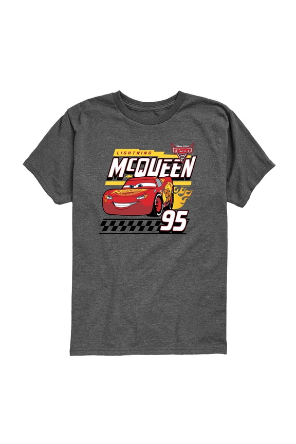 Cars - Lightning McQueen Decal - Toddler Boys Short Sleeve Graphic T-Shirt