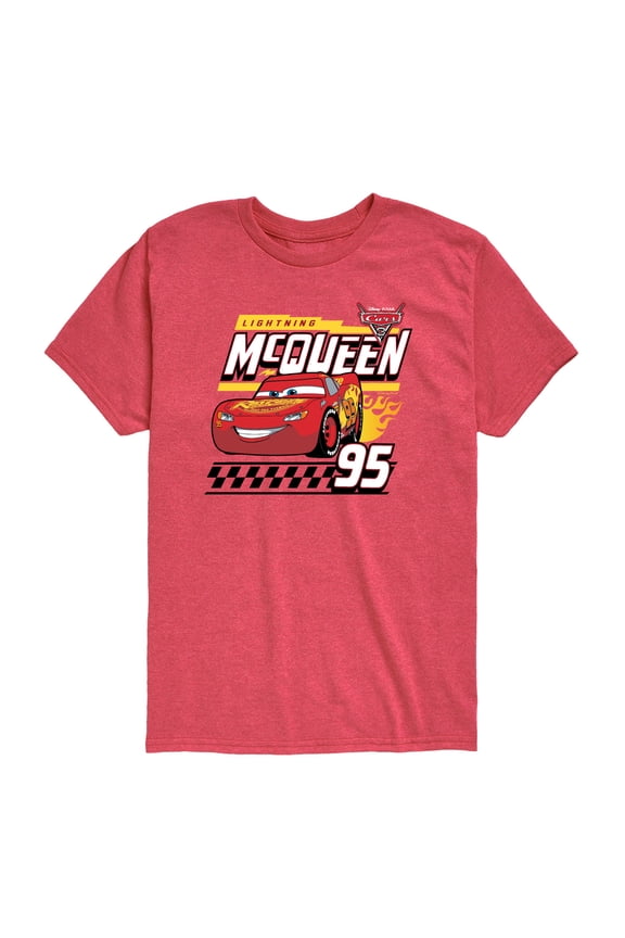 Cars - Lightning McQueen Decal - Toddler Boys Short Sleeve Graphic T-Shirt
