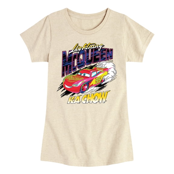 Cars - Lightning McQueen  Kachow - Youth Girls Fitted Short Sleeve T-Shirt