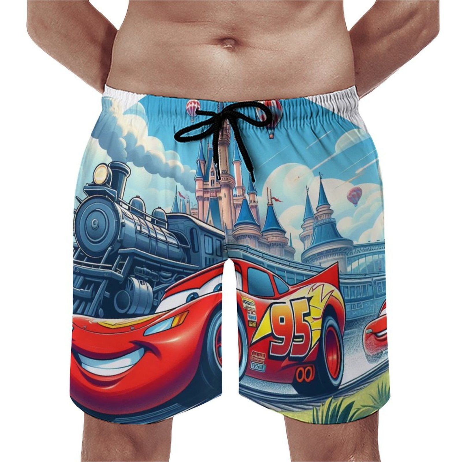 Cars Lightning McQueen Mens Swim Trunks Quick Dry Printed Cars Lightning McQueen Mens Swim Trunks Quick Dry Printed