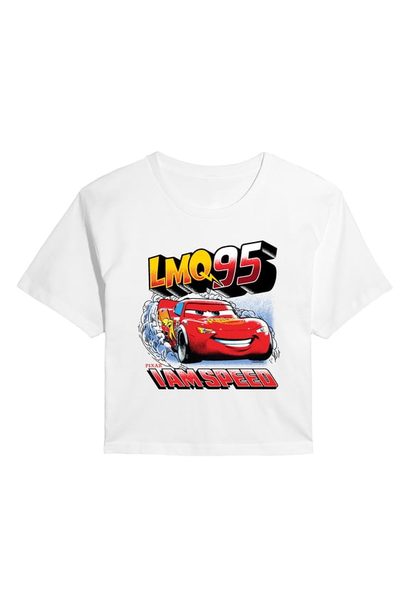 Cars - Lightning McQueen Retro - Juniors Cropped Graphic T-Shirt