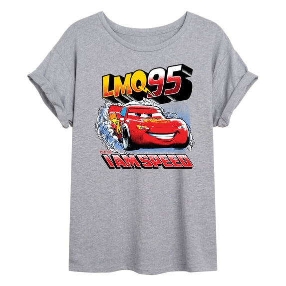 Cars - Lightning McQueen Retro - Juniors Oversized Graphic T-Shirt