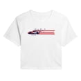 thumbnail image 1 of Cars - Lightning McQueen Stars and Stripes - Juniors Cropped Graphic T-Shirt, 1 of 4