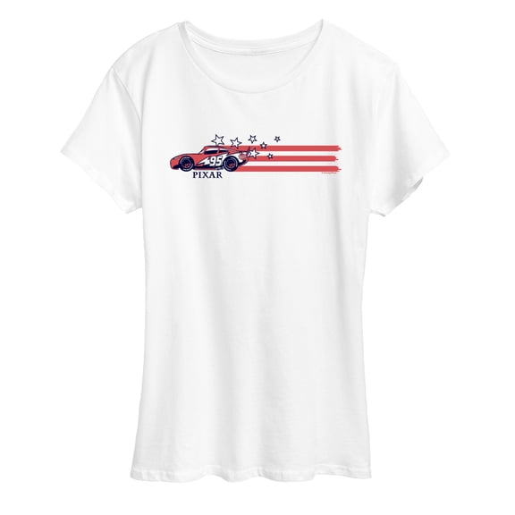 Cars - Lightning McQueen Stars and Stripes - Women's Short Sleeve Graphic T-Shirt