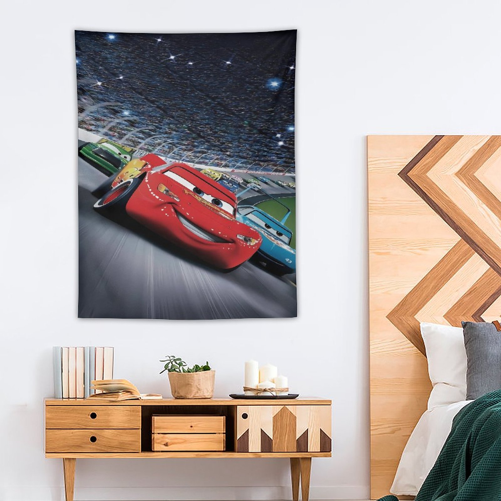 Cars Lightning McQueen Tapestry Bedroom Indie Vertical Tapestry Wall ...