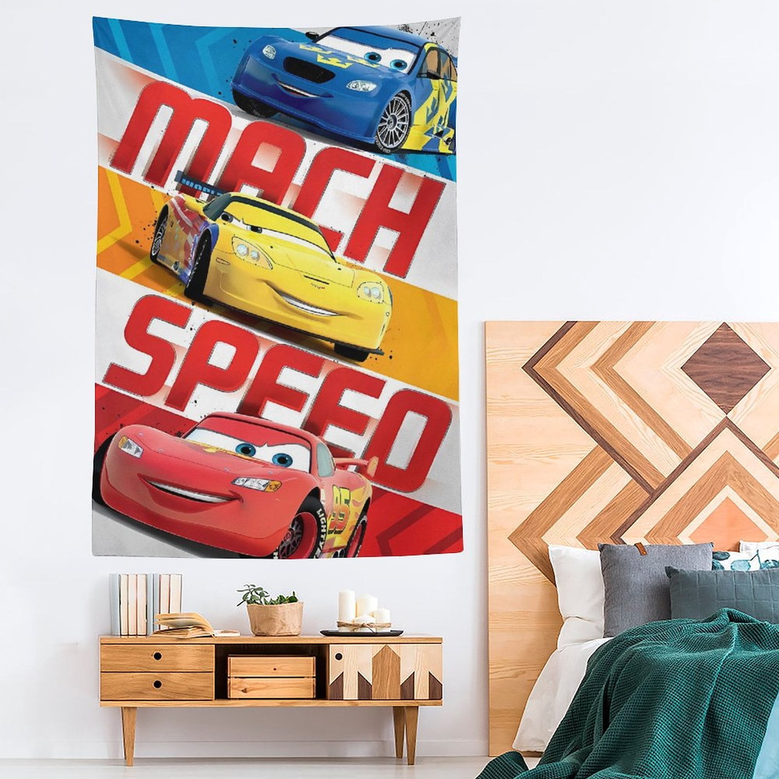 Cars Lightning McQueen Tapestry Bedroom Indie Vertical Tapestry Wall ...