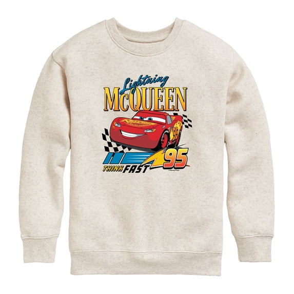 Cars - Lightning McQueen Think Fast - Toddler Boys Fleece Crew Sweatshirt