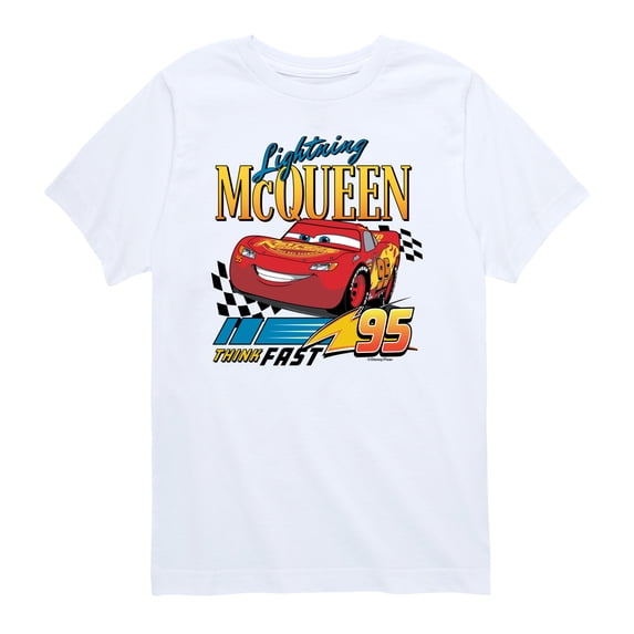 Cars - Lightning McQueen Think Fast - Toddler Boys Short Sleeve Graphic T-Shirt