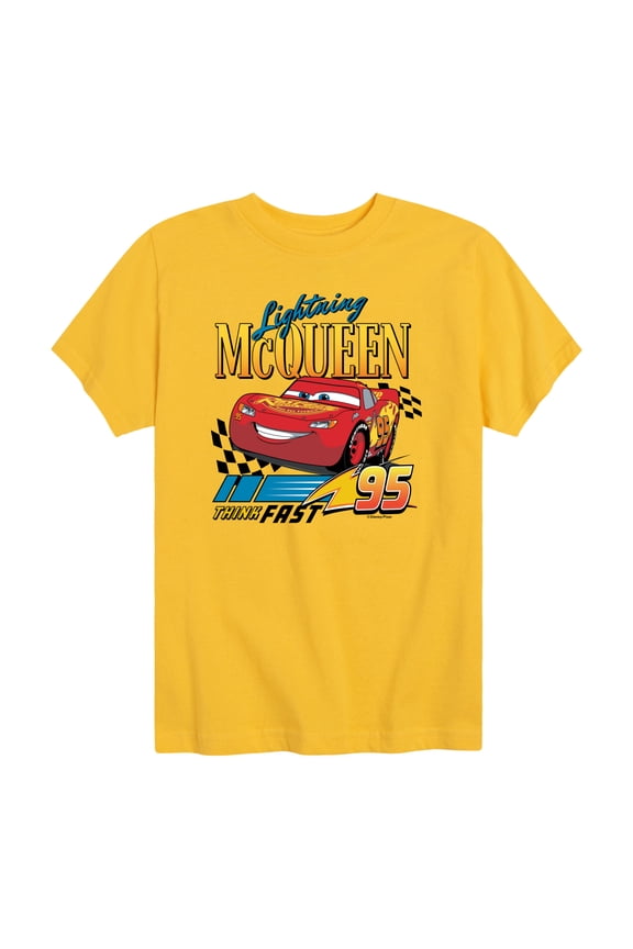 Cars - Lightning McQueen Think Fast - Toddler Boys Short Sleeve Graphic T-Shirt