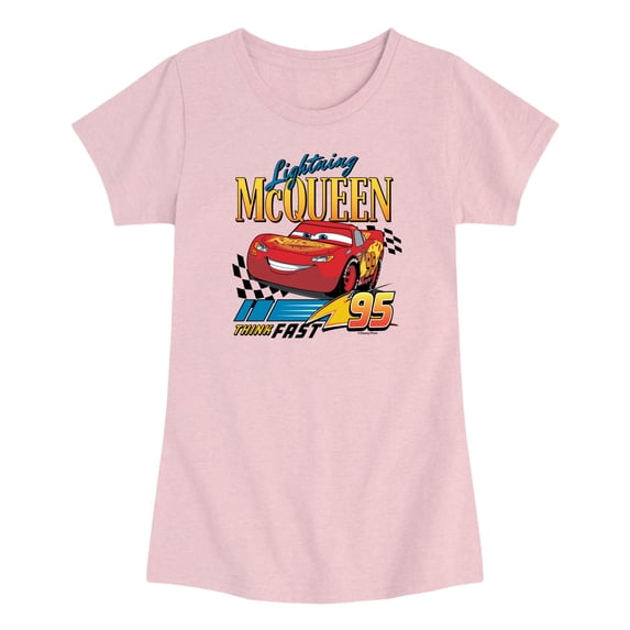 Cars - Lightning McQueen Think Fast - Toddler Girls Fitted Short Sleeve T-Shirt