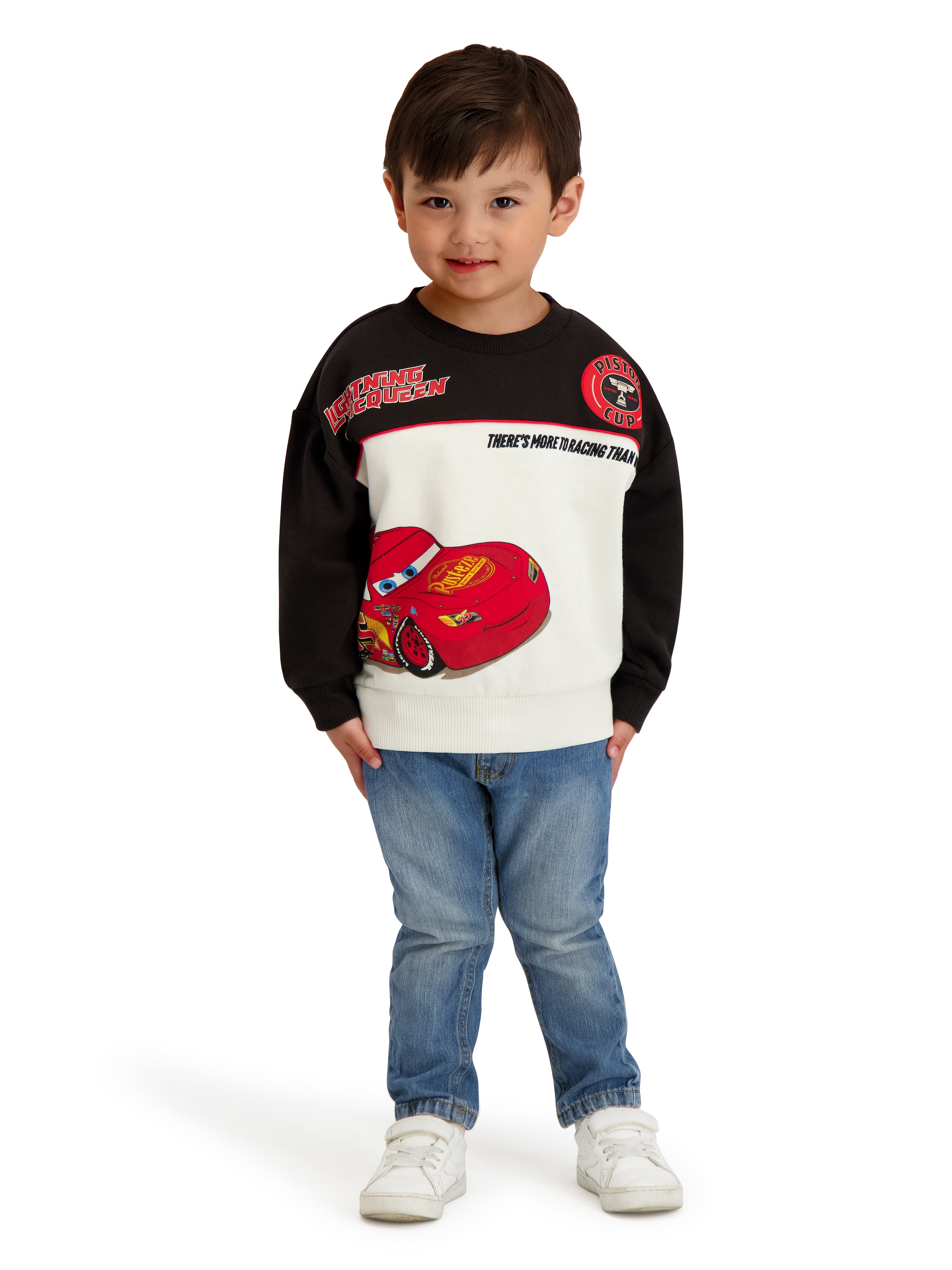 Cars Lightning McQueen Toddler Boy Long Sleeve Crewneck, Sizes 12M-5T