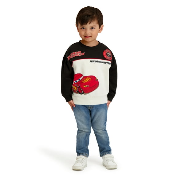 Cars Lightning McQueen Toddler Boy Long Sleeve Crewneck, Sizes 12M-5T