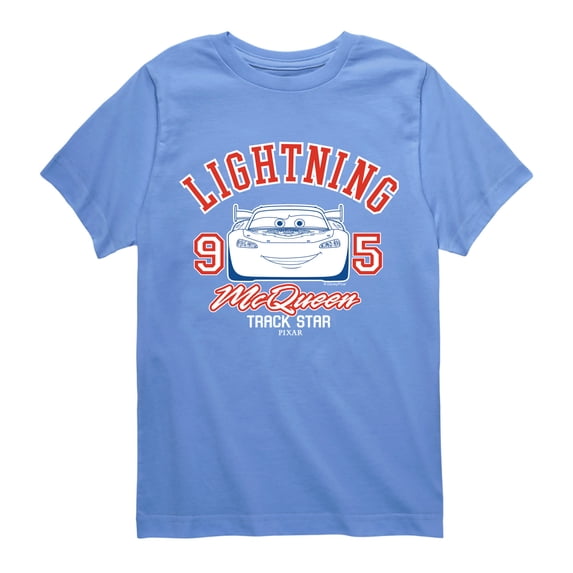 Cars - Lightning McQueen Track Star - Youth Boys Short Sleeve Graphic T-Shirt