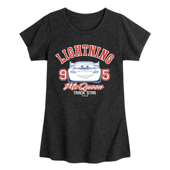 Cars - Lightning McQueen Track Star - Youth Girls Fitted Short Sleeve T-Shirt