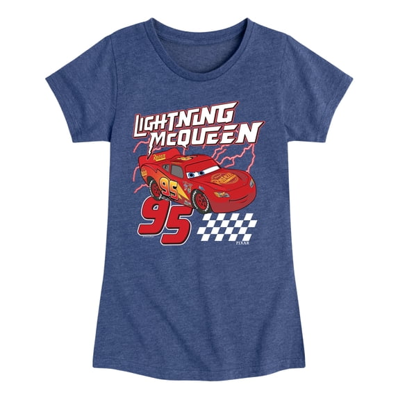 Cars - Lightning McQueen - Youth Girls Fitted Short Sleeve T-Shirt