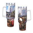 Cars Lightning Mcqueen 40 Oz Tumbler With Handle And Straw Double Wall