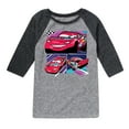thumbnail image 1 of Cars - Lightning Mcqueen Finish Line - Toddler & Youth Raglan Graphic T-Shirt, 1 of 5